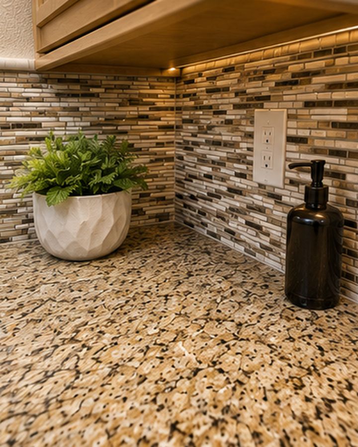 Linear Mosaic Backsplash — Kitchen tile project in Central Oregon